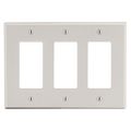 Hubbell Wiring Device-Kellems Wallplate, 3-Gang, 3) Decorator, Light Almond P263LA